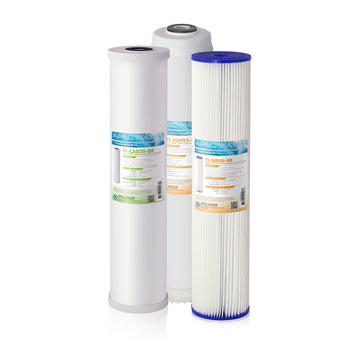 APEC 20 Inch Whole House Sediment, KDF and Carbon Replacement Filter Bundle for CB3-SED-KDF-CAB20-BB