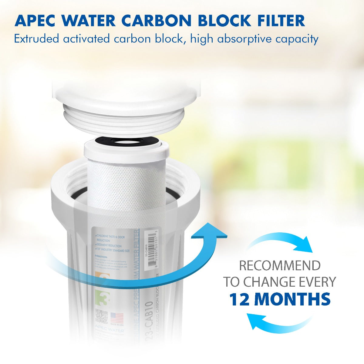 APEC ULTIMATE Series 10 Inch x 2.5 Inch Carbon Block Pre-filter