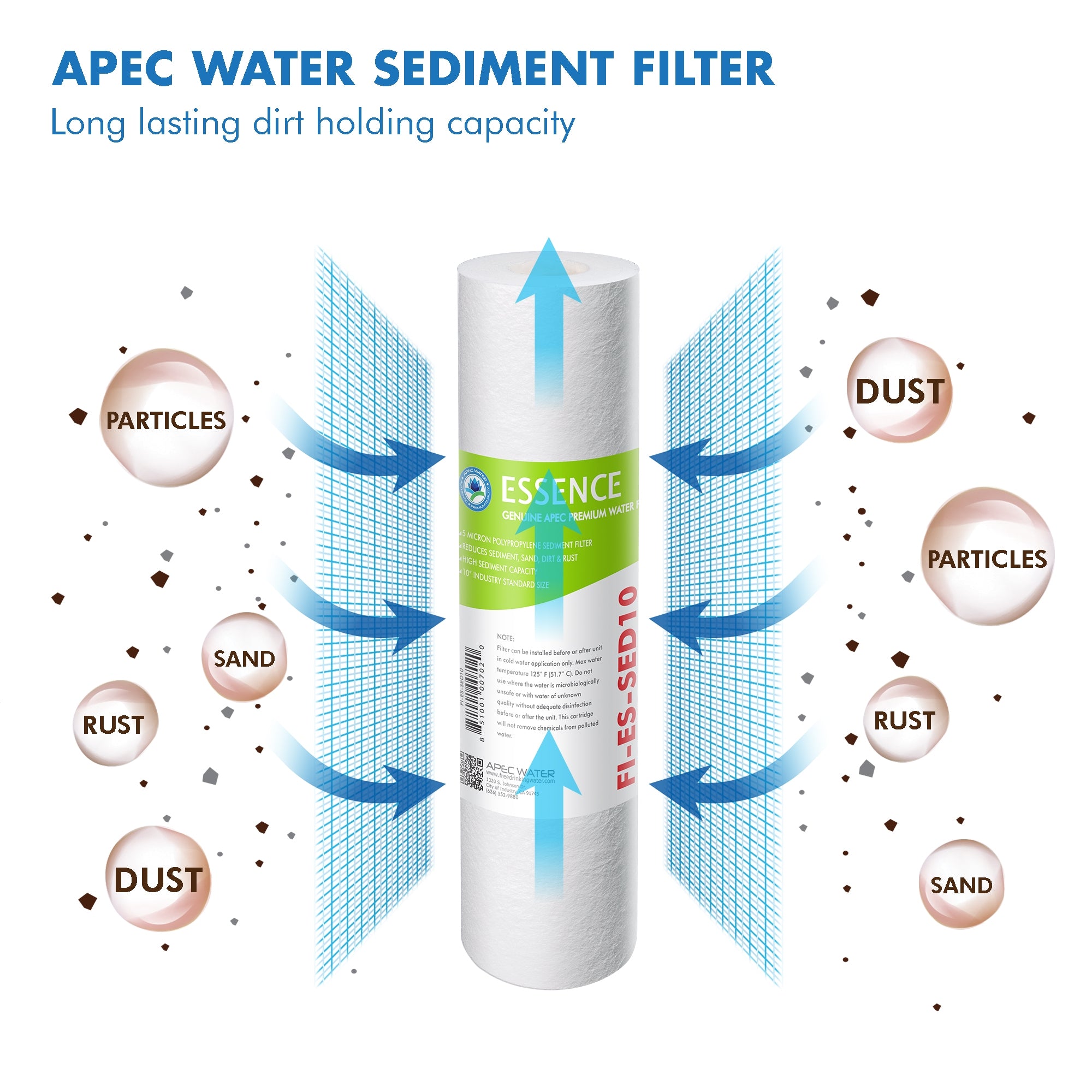 APEC RO 1 Year Replacement Filters Pre-filter Set for ESSENCE 75 GPD PH Reverse Osmosis Systems (Stages 1-3 and 6)