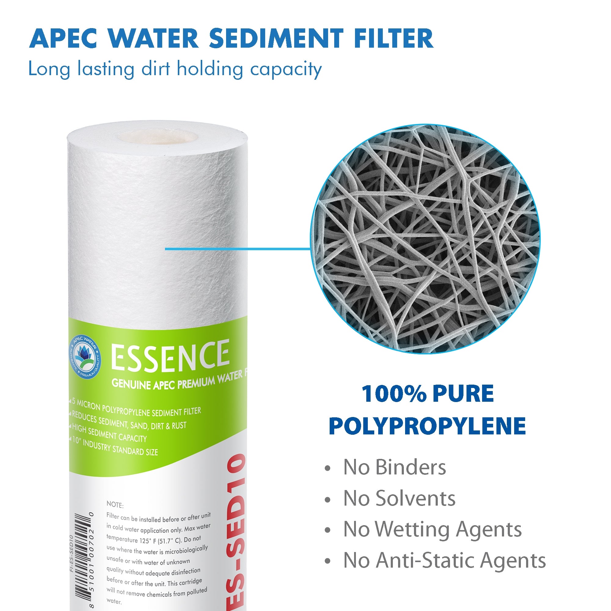 APEC RO 1 Year Replacement Filters Pre-filter Set for ESSENCE 75 GPD PH Reverse Osmosis Systems (Stages 1-3 and 6)
