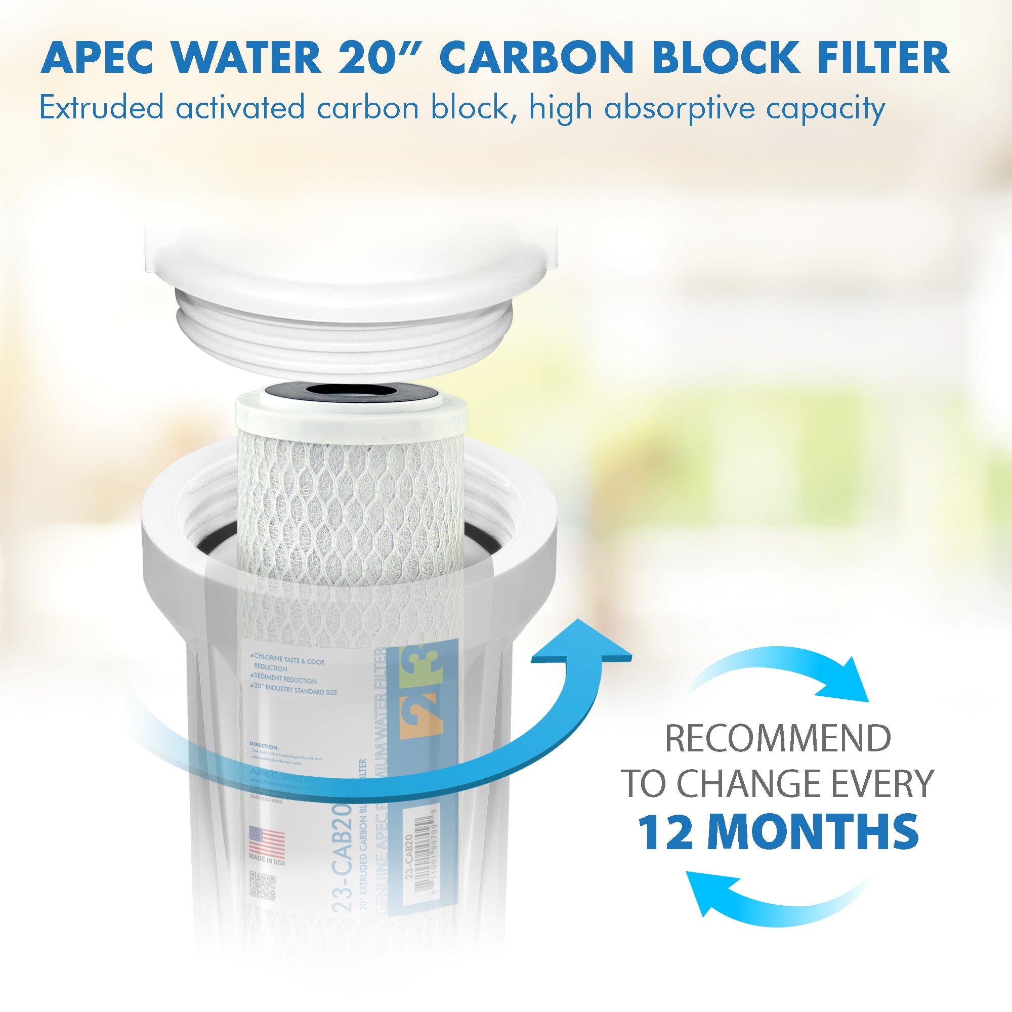 Commercial-Grade Carbon Block Filter 20 Inch