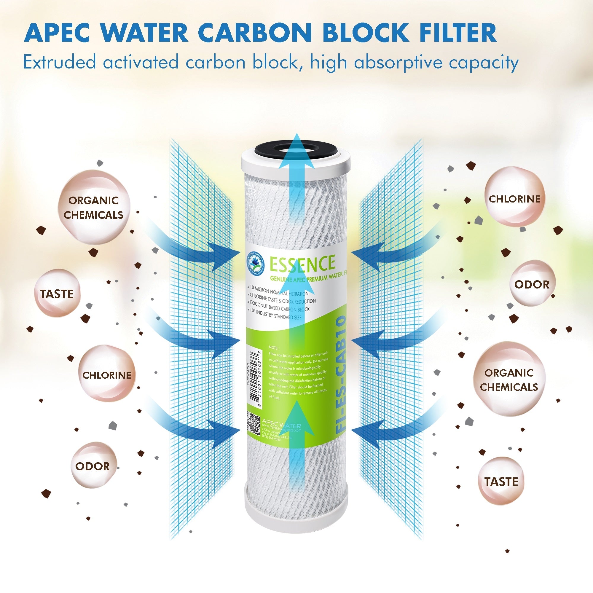 APEC RO Replacement Filters Pre-filter Set for All ESSENCE Reverse Osmosis Systems (Stages 1-3)