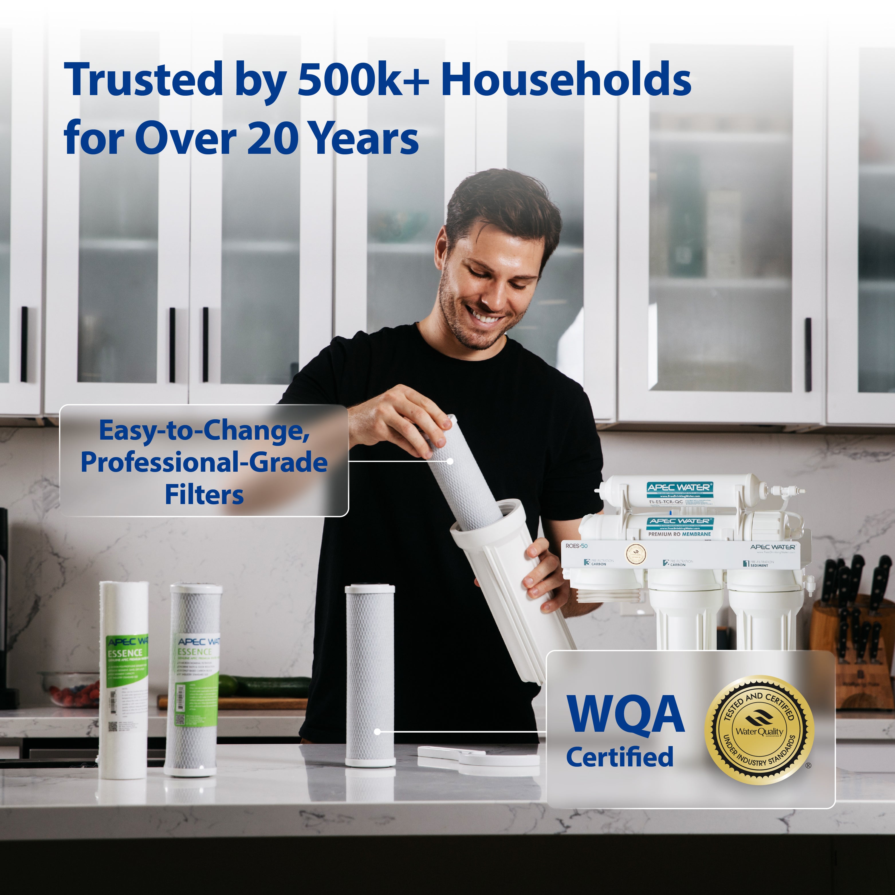 ROES-50 - Essence 5-stage 50 GPD Reverse Osmosis Water System for Drinking Water, WQA Certified