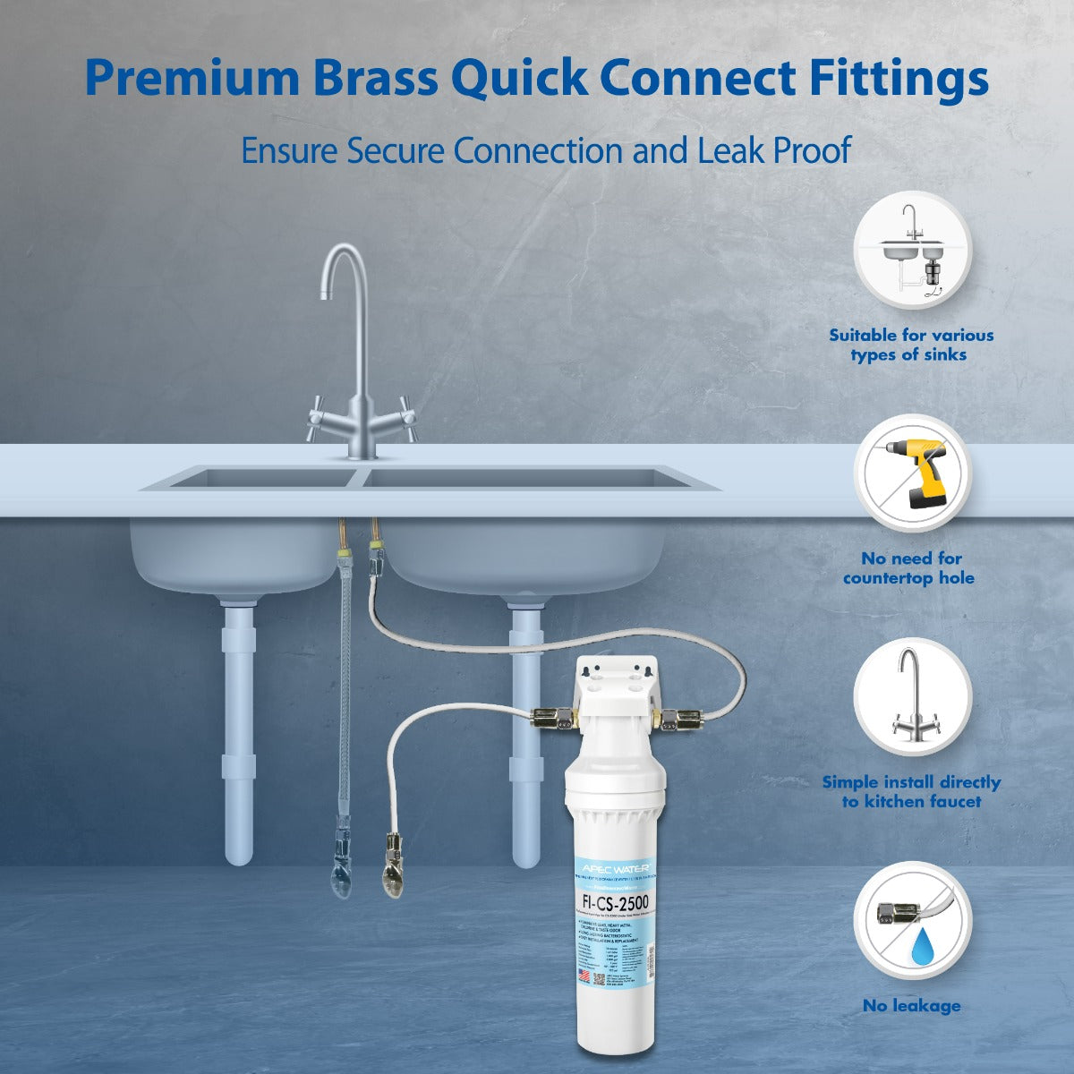Premium Quality High Capacity Under-Counter Water Filtration System (CS-2500)
