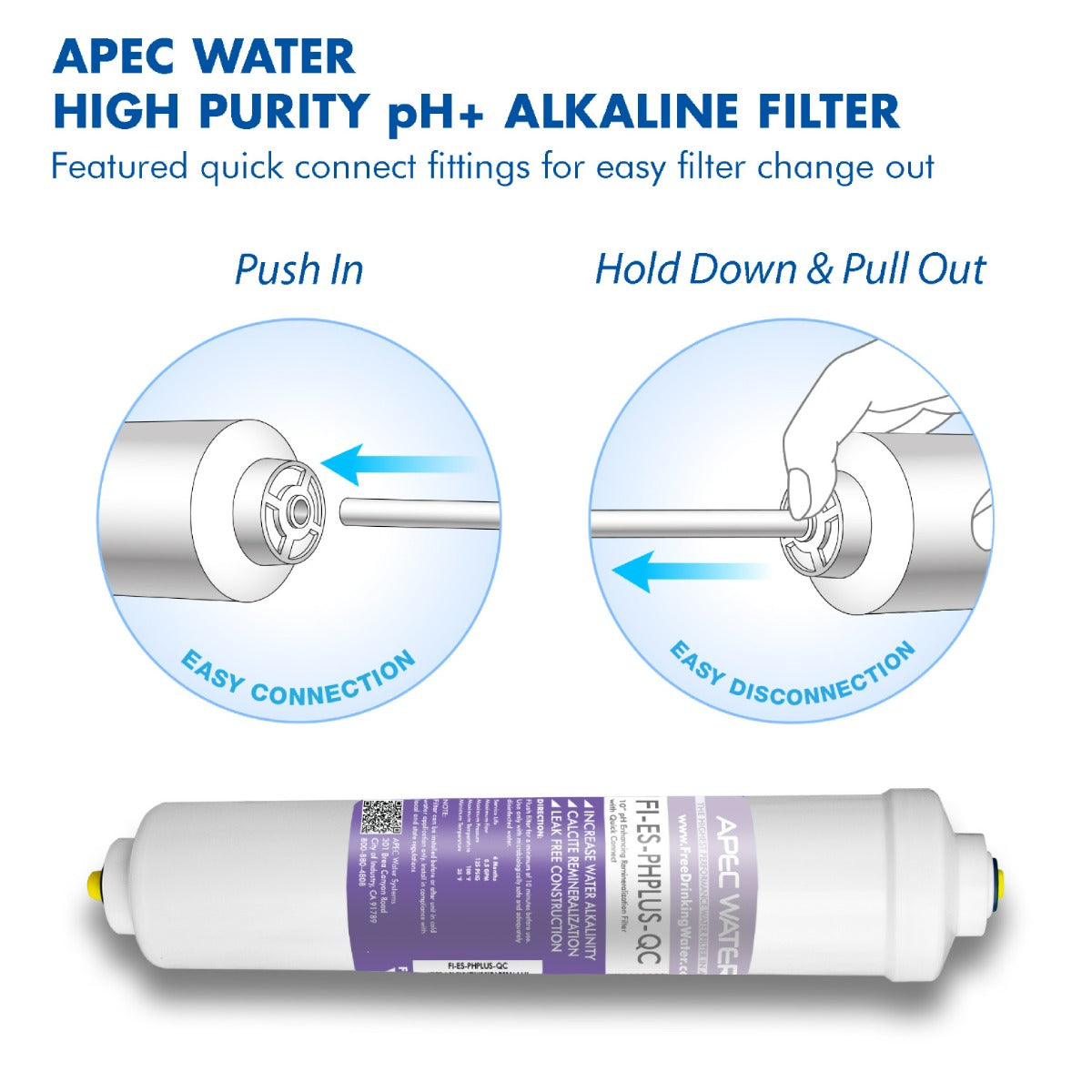 APEC 10 Inch Essence High Purity pHPlus Calcium Carbonate Re-mineralization Inline Filters