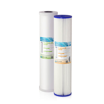APEC 20 Inch Whole House Sediment Carbon Replacement Filter Bundle for CB2-SED-CAB20-BB