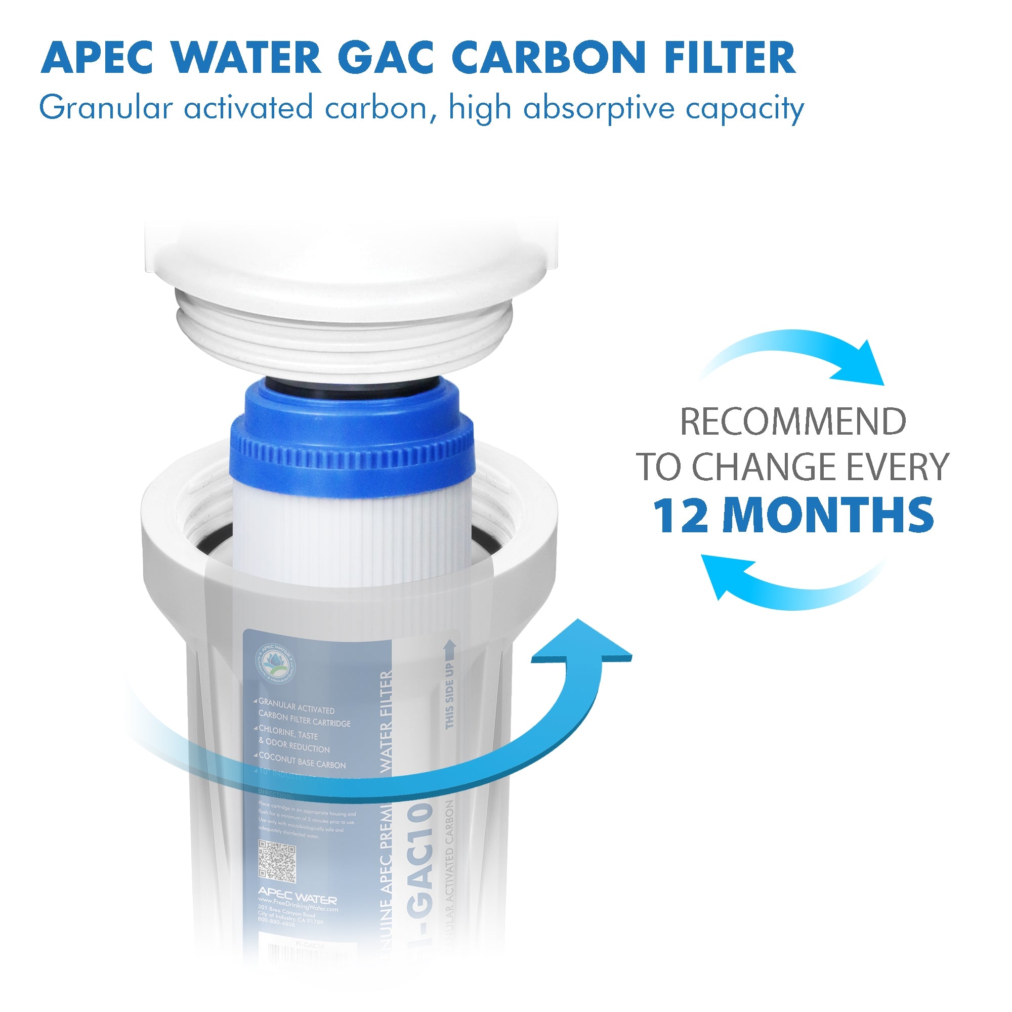 APEC GAC Pre-filter Set for All Under Counter Reverse Osmosis Systems (Stages 1 - 3)
