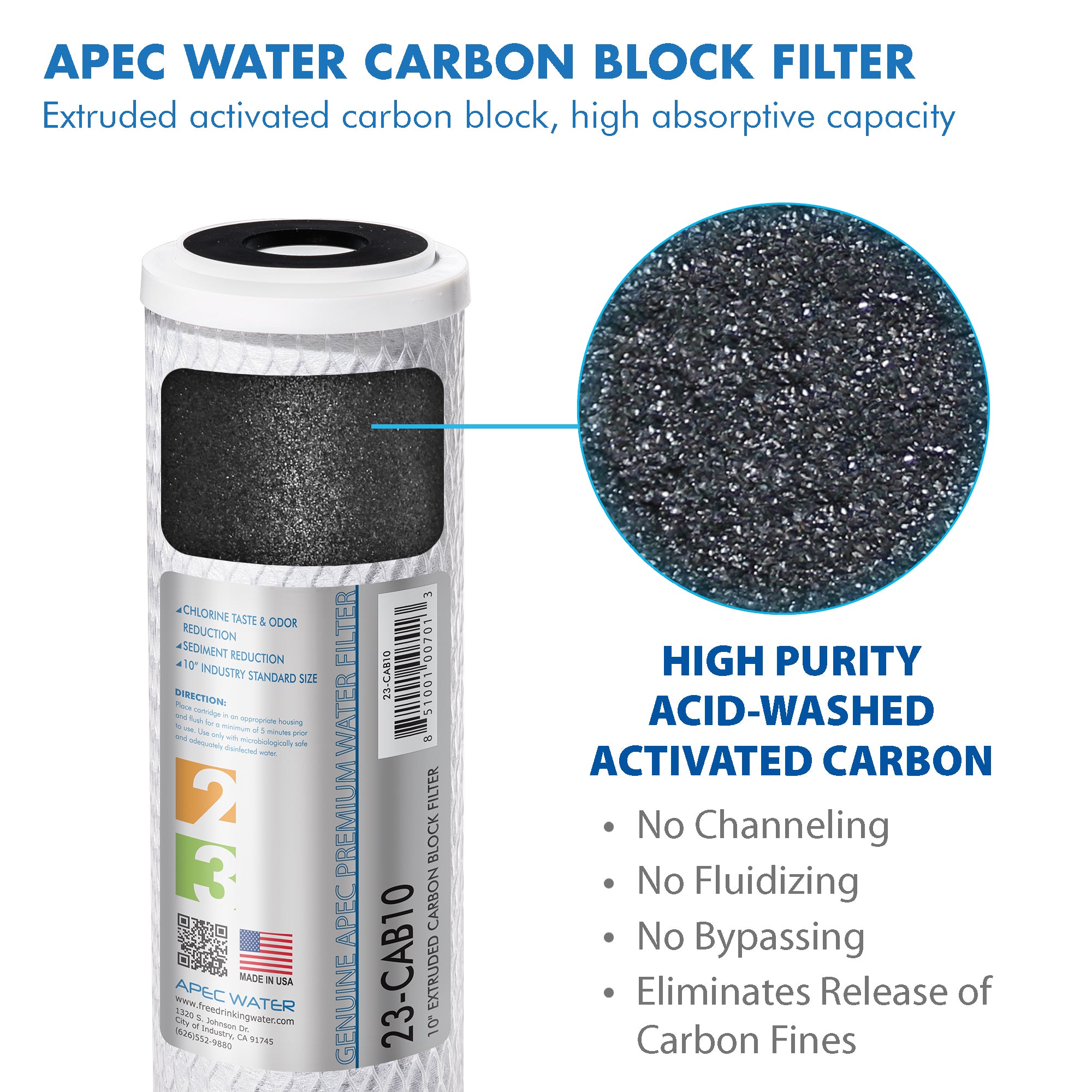 APEC RO Replacement Filters Pre-filter Set for All ULTIMATE 90 GPD PH RO Systems (Stages 1 - 3 and 6) - With 1/4"D Tubing