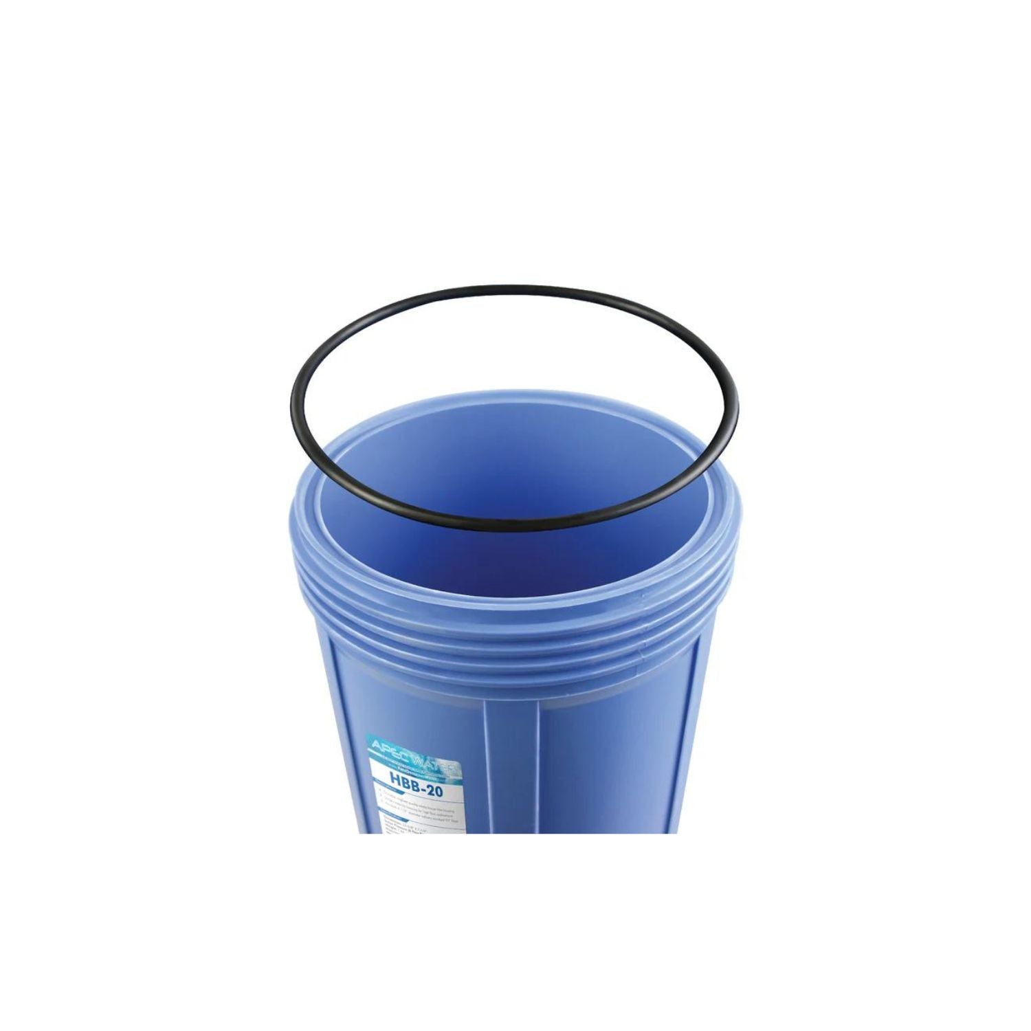 O-RING for blue whole house casing with black handle on a white background