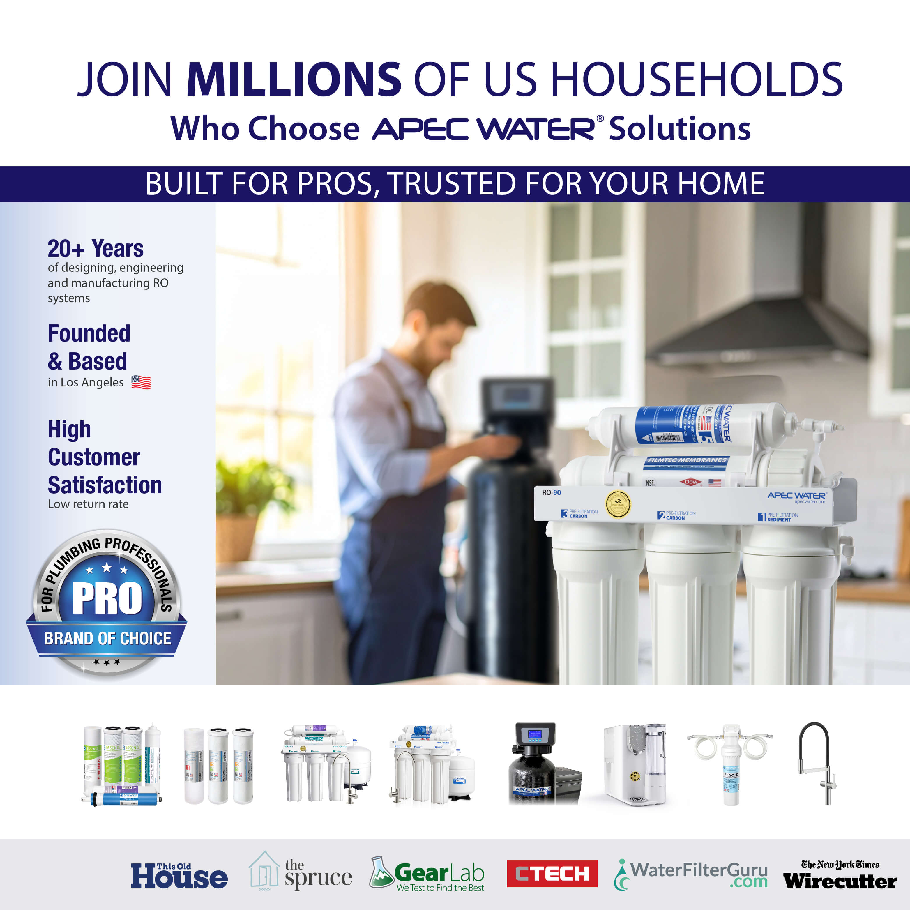 ROTL-A1000ALK - Alkaline Tankless RO System, NSF 372 & 58 Certified 3 Stage Water Filter, 1000 GPD Reverse Osmosis System