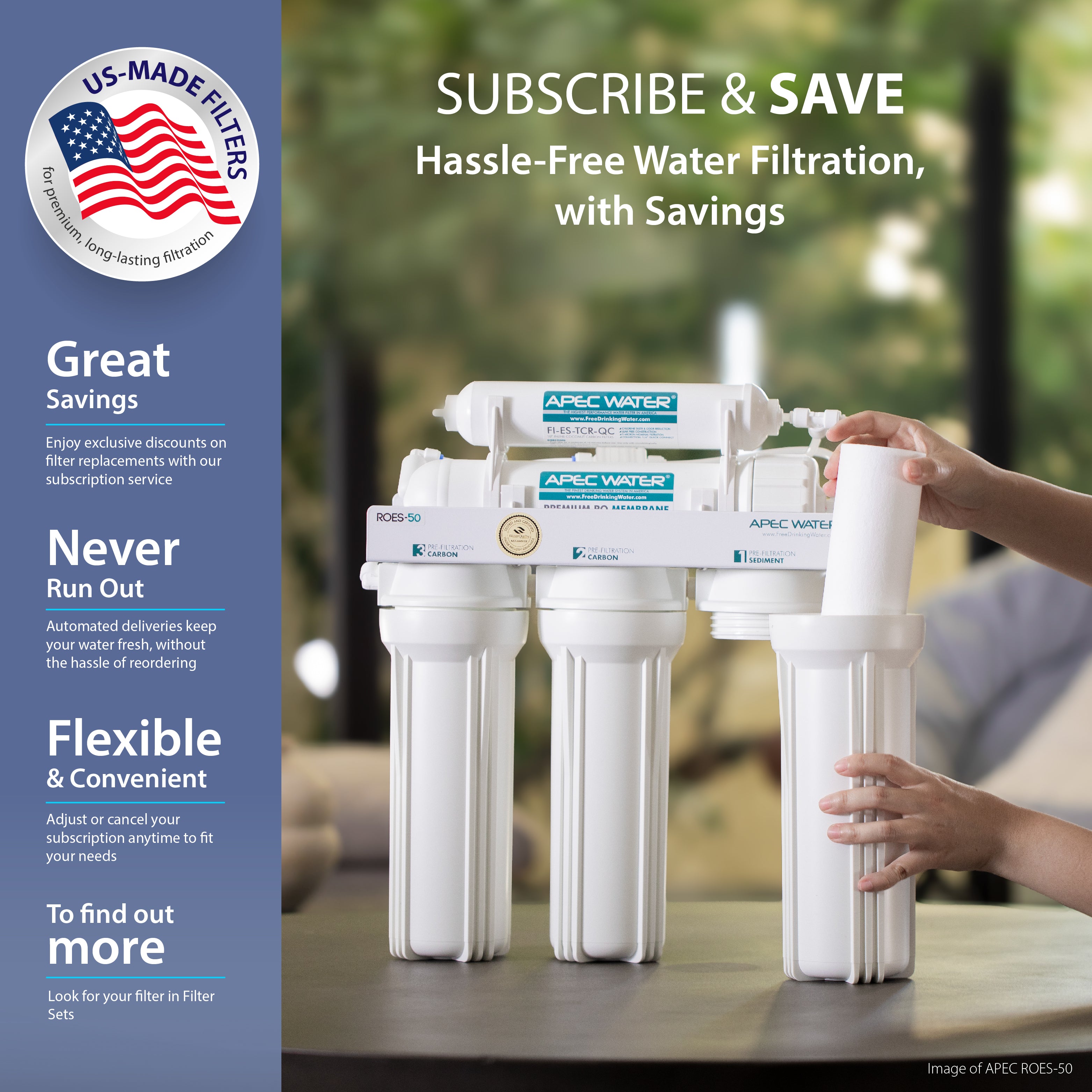 RO-90 – Ultimate 5-Stage 90 GPD High Output Reverse Osmosis Water Systems for Drinking Water, WQA Certified