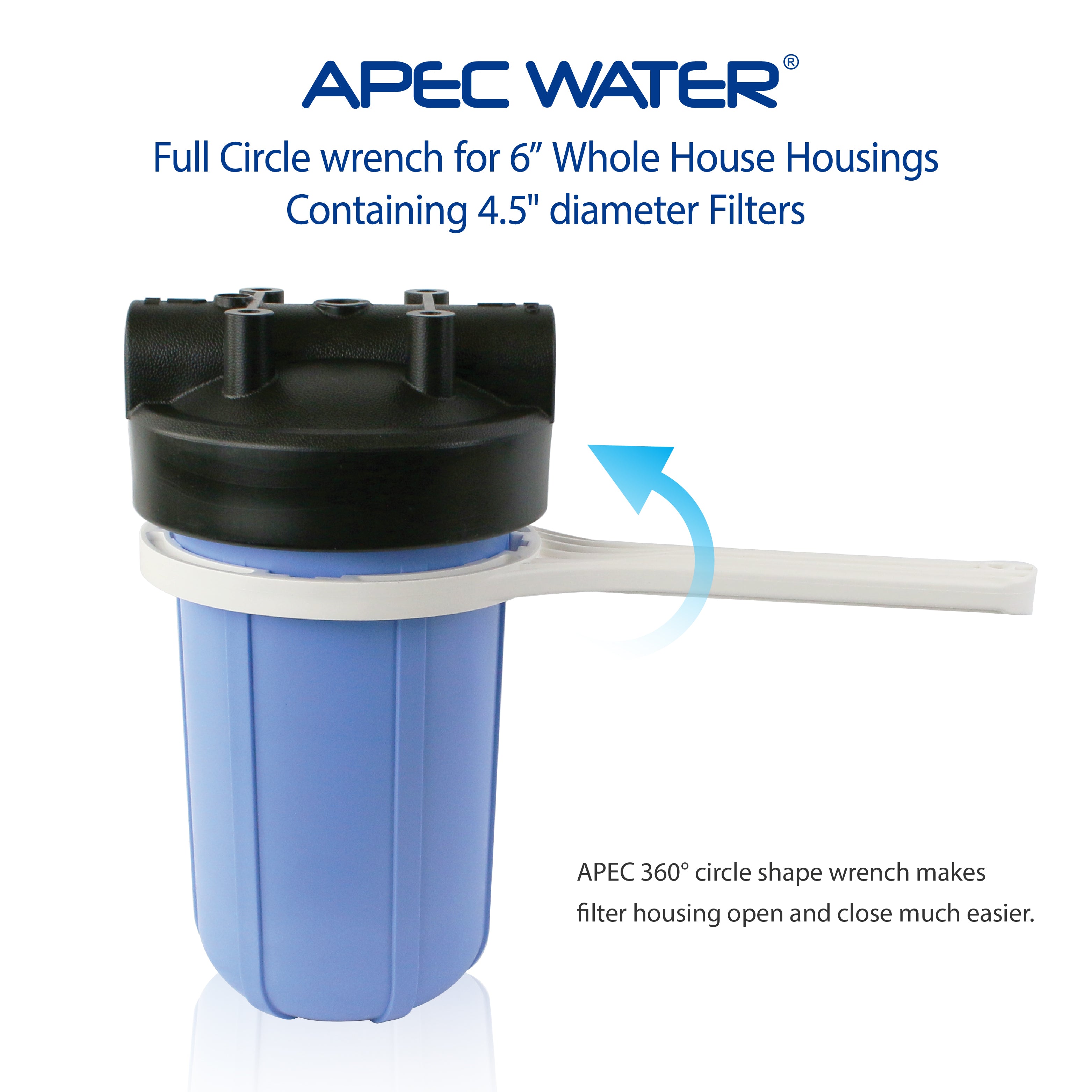 Full Circle Wrench for 6" Whole House Housings containing 4.5" diameter filters.